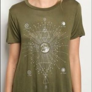 Olive top w/rhinestones